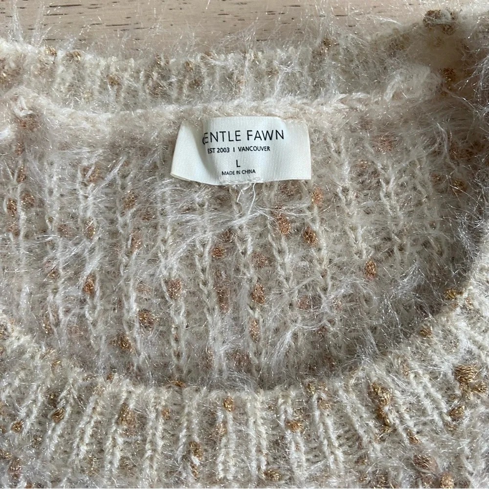 GENTLE FAWN Marie Soft Knit Sweater Large Copper Flecks Cozy EUC - Picture 4 of 7